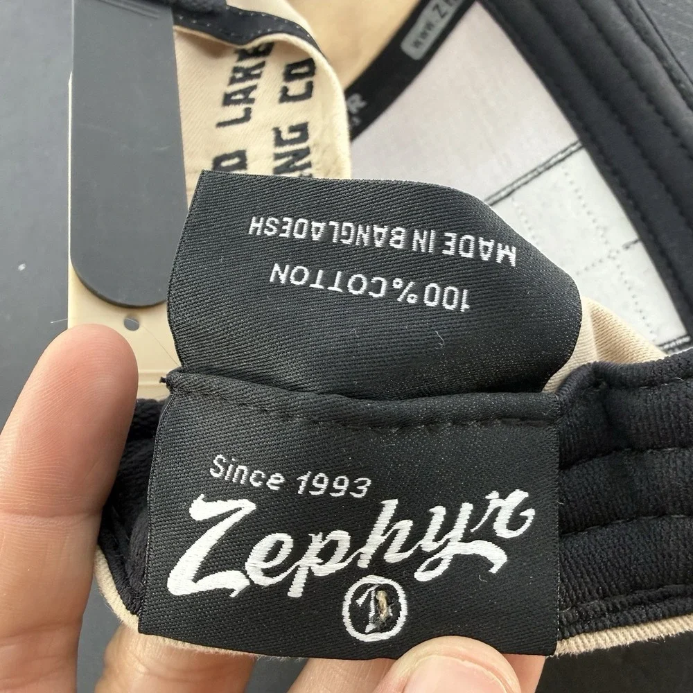 Zephyr Beer Fishy Fishy Snapback Hat Flathead Lake Brewing Co Fishing Cap Tan